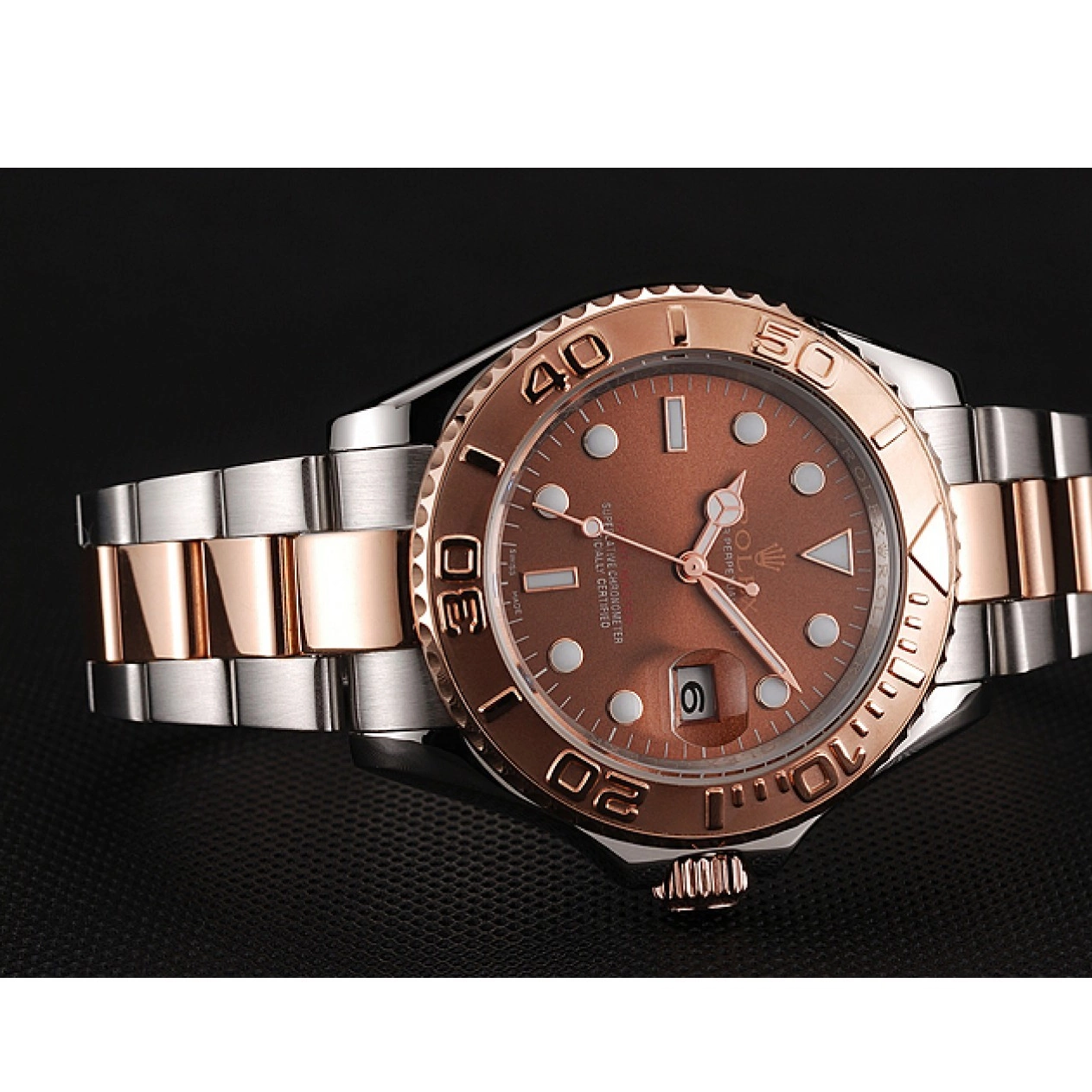 MiroTime 0819 Rolex Yacht Master Rose Gold Dial Two Tone Stainless Steel Bracelet 1453864